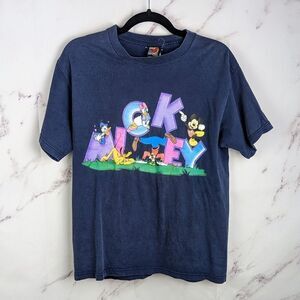 Vintage Mickey Unlimited Disney Ok Mickey Mouse & Friends Navy T-shirt Medium